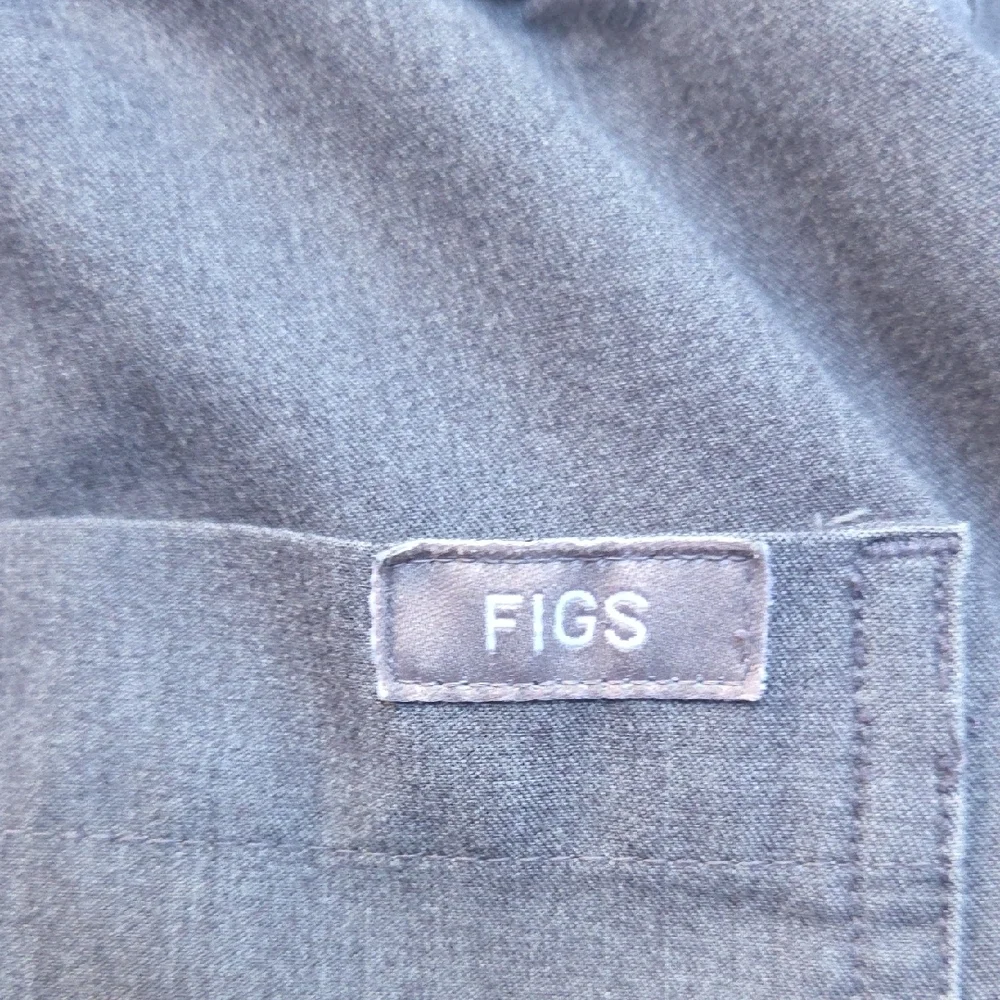 Figs Gray Joggers with Green Drawstring